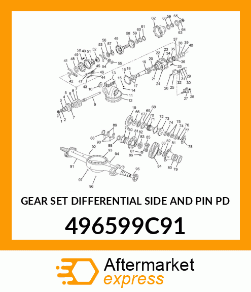 GEAR SET DIFFERENTIAL SIDE AND PIN PD 496599C91