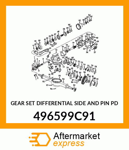 GEAR SET DIFFERENTIAL SIDE AND PIN PD 496599C91