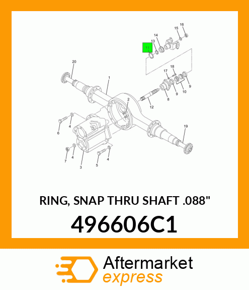 RING, SNAP THRU SHAFT .088" 496606C1