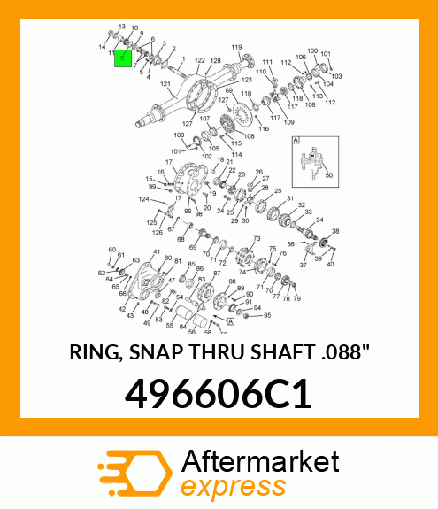 RING, SNAP THRU SHAFT .088" 496606C1