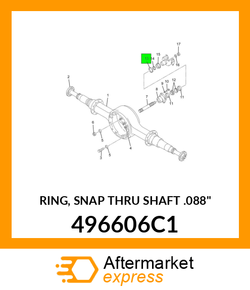 RING, SNAP THRU SHAFT .088" 496606C1