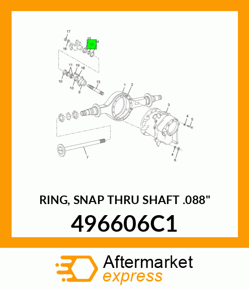 RING, SNAP THRU SHAFT .088" 496606C1