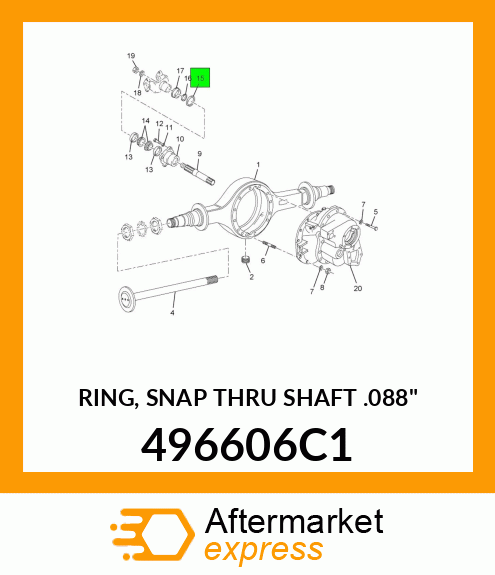 RING, SNAP THRU SHAFT .088" 496606C1