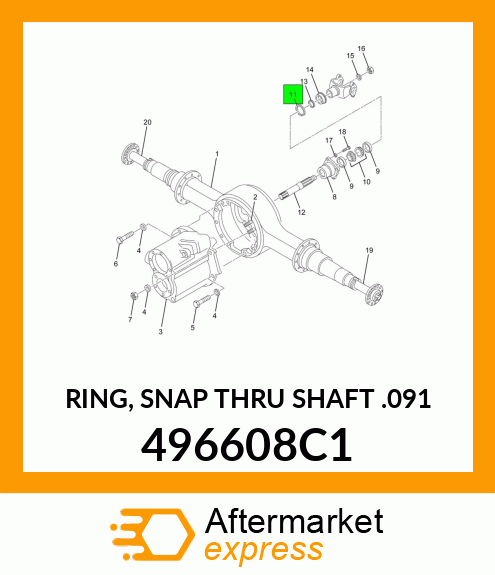 RING, SNAP THRU SHAFT .091 496608C1