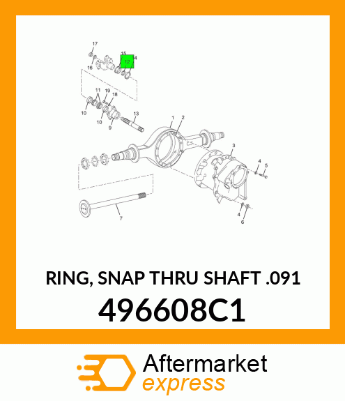 RING, SNAP THRU SHAFT .091 496608C1