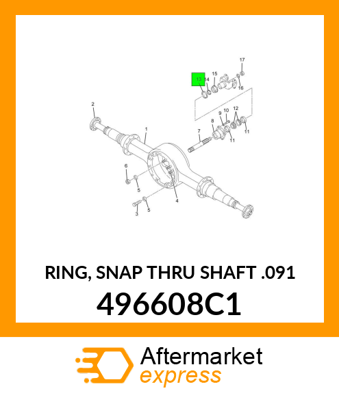 RING, SNAP THRU SHAFT .091 496608C1