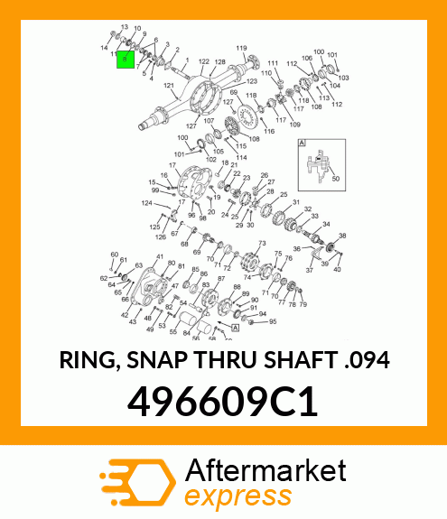 RING, SNAP THRU SHAFT .094 496609C1