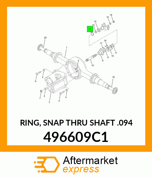 RING, SNAP THRU SHAFT .094 496609C1