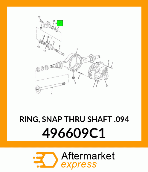 RING, SNAP THRU SHAFT .094 496609C1