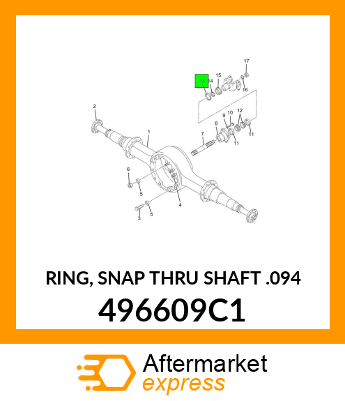 RING, SNAP THRU SHAFT .094 496609C1