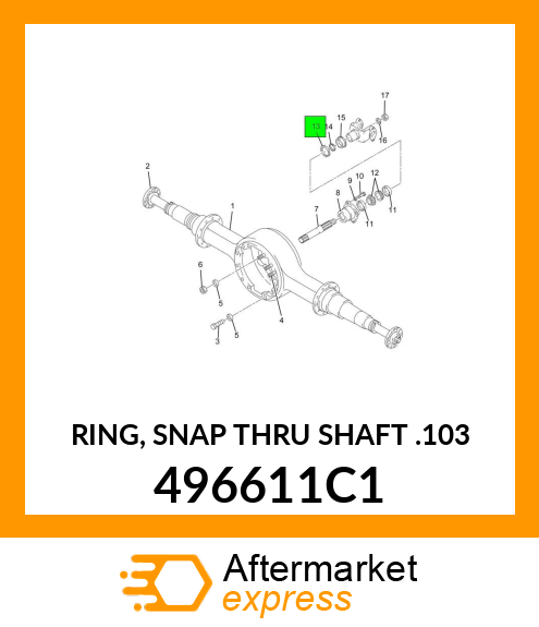 RING, SNAP THRU SHAFT .103 496611C1