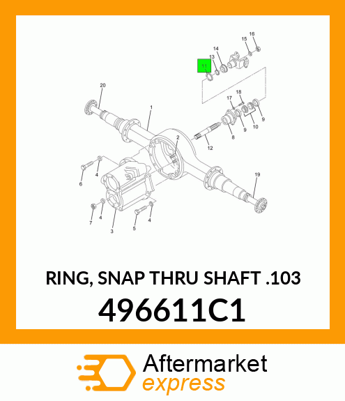 RING, SNAP THRU SHAFT .103 496611C1