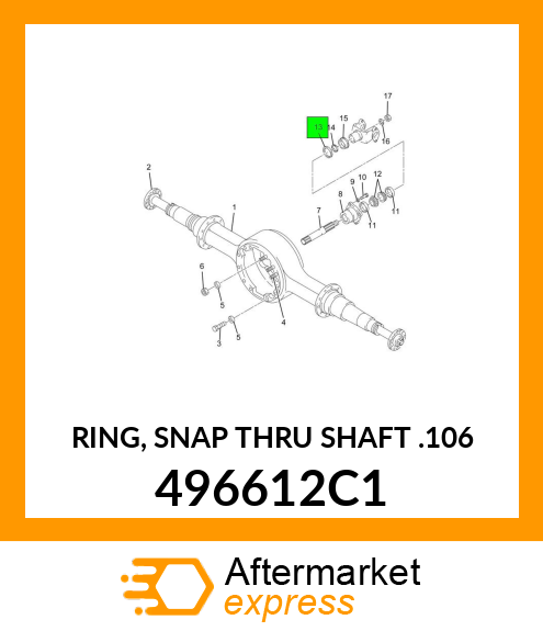 RING, SNAP THRU SHAFT .106 496612C1