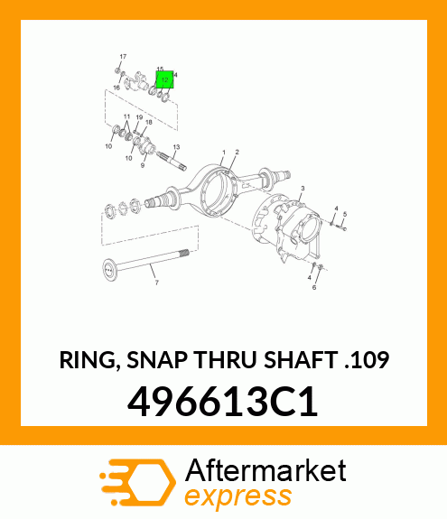 RING, SNAP THRU SHAFT .109 496613C1