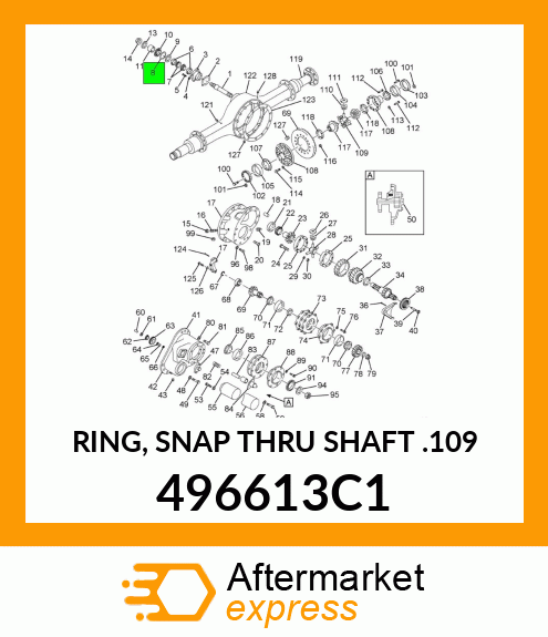 RING, SNAP THRU SHAFT .109 496613C1