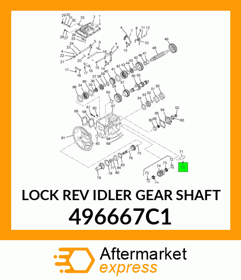 LOCK REV IDLER GEAR SHAFT 496667C1