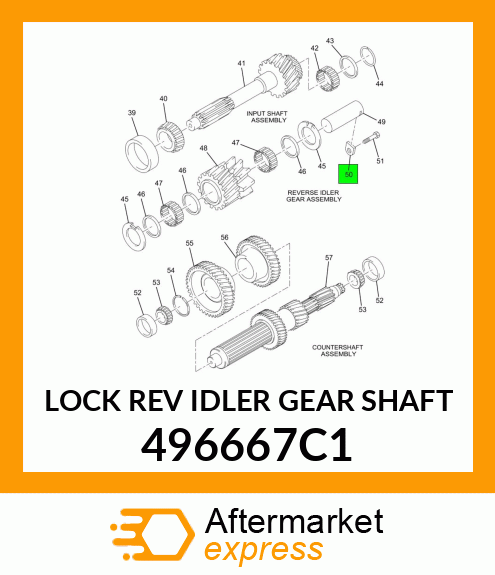 LOCK REV IDLER GEAR SHAFT 496667C1