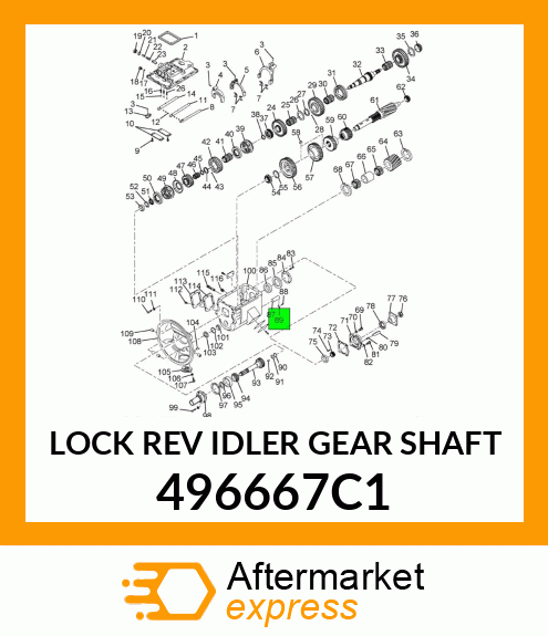 LOCK REV IDLER GEAR SHAFT 496667C1