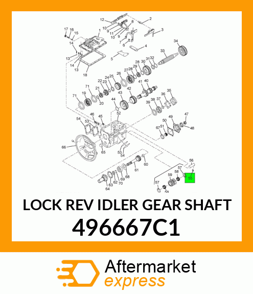 LOCK REV IDLER GEAR SHAFT 496667C1