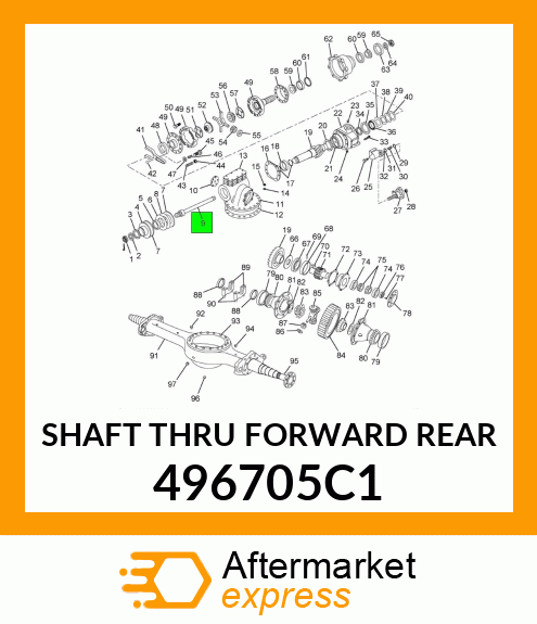 SHAFT THRU FORWARD REAR 496705C1