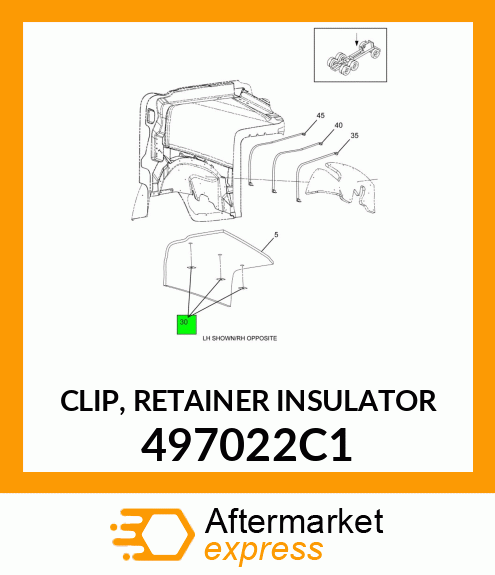 CLIP, RETAINER INSULATOR 497022C1