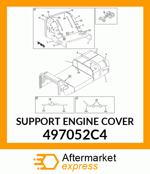 SUPPORT ENGINE COVER 497052C4