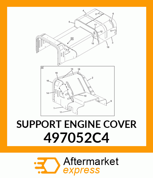 SUPPORT ENGINE COVER 497052C4