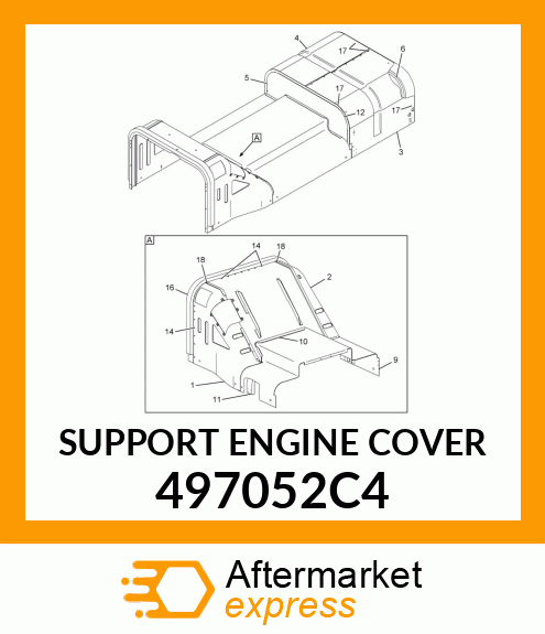 SUPPORT ENGINE COVER 497052C4