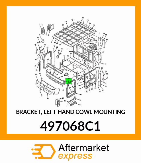 BRACKET, LEFT HAND COWL MOUNTING 497068C1