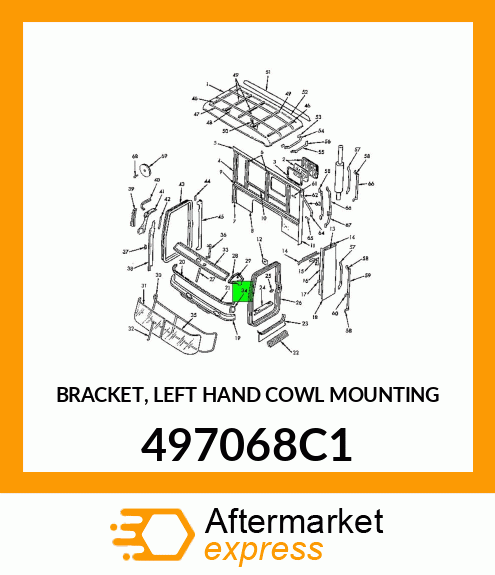 BRACKET, LEFT HAND COWL MOUNTING 497068C1