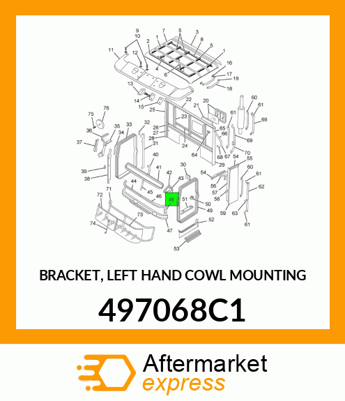 BRACKET, LEFT HAND COWL MOUNTING 497068C1