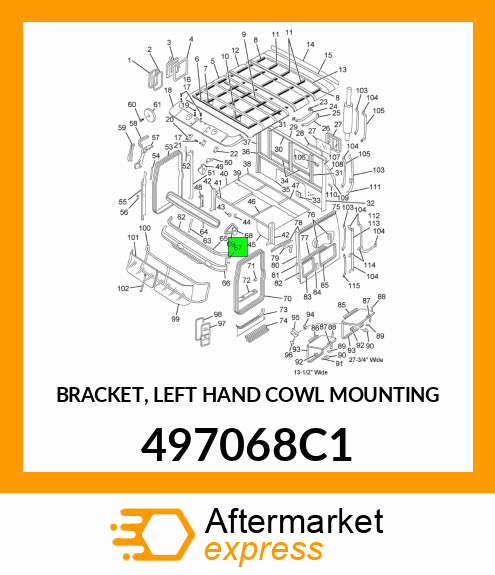 BRACKET, LEFT HAND COWL MOUNTING 497068C1