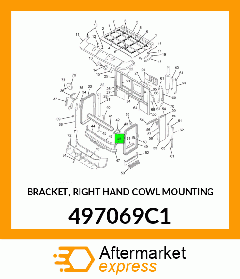 BRACKET, RIGHT HAND COWL MOUNTING 497069C1