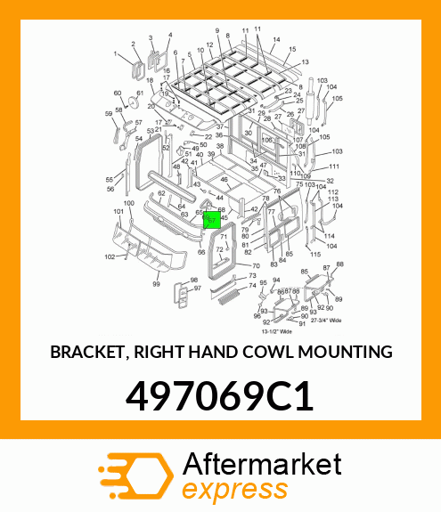 BRACKET, RIGHT HAND COWL MOUNTING 497069C1