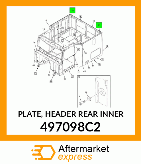 PLATE, HEADER REAR INNER 497098C2