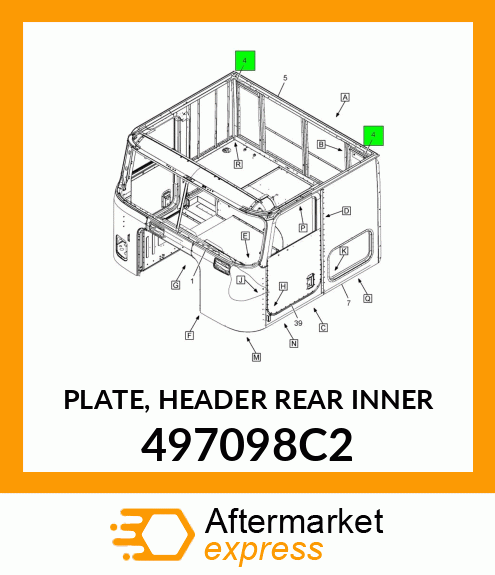 PLATE, HEADER REAR INNER 497098C2