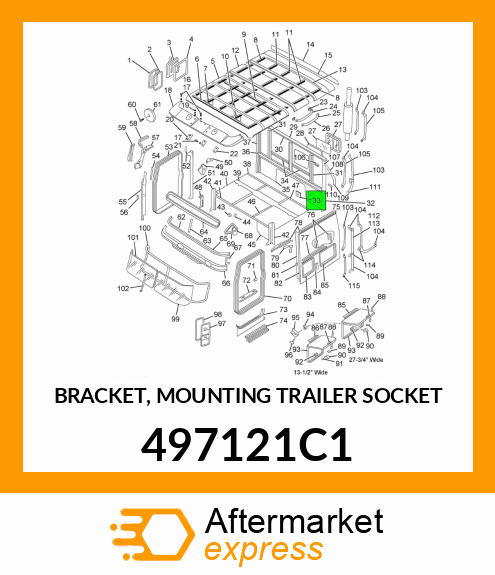 BRACKET, MOUNTING TRAILER SOCKET 497121C1