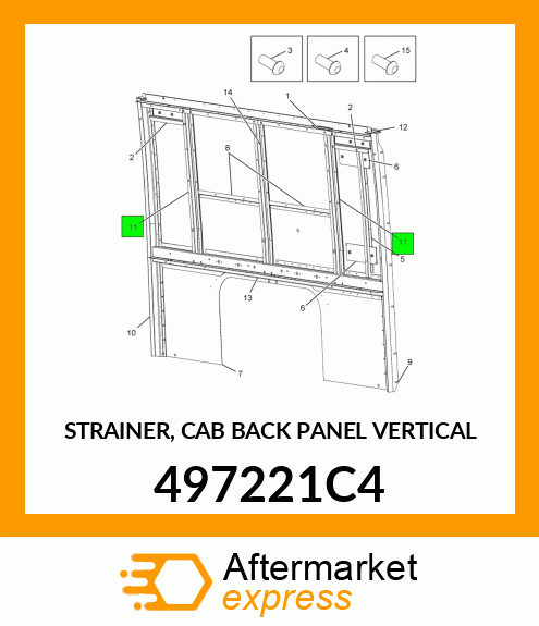 STRAINER, CAB BACK PANEL VERTICAL 497221C4