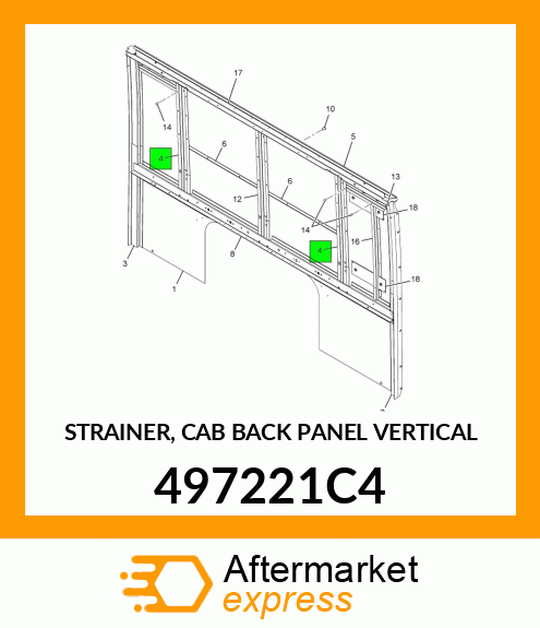 STRAINER, CAB BACK PANEL VERTICAL 497221C4