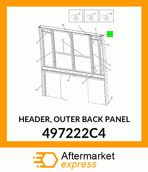 HEADER, OUTER BACK PANEL 497222C4