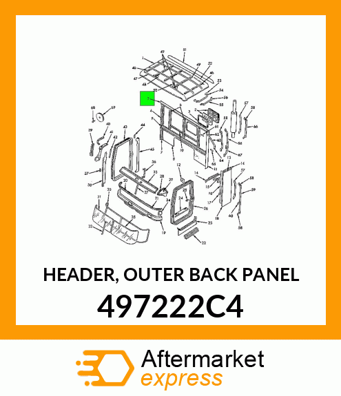 HEADER, OUTER BACK PANEL 497222C4