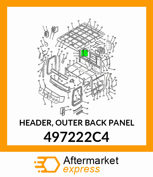 HEADER, OUTER BACK PANEL 497222C4