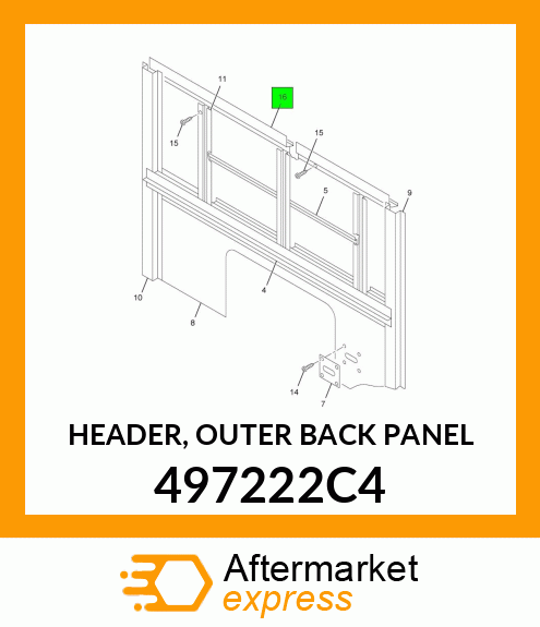 HEADER, OUTER BACK PANEL 497222C4