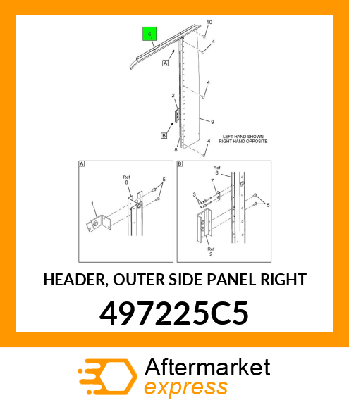 HEADER, OUTER SIDE PANEL RIGHT 497225C5