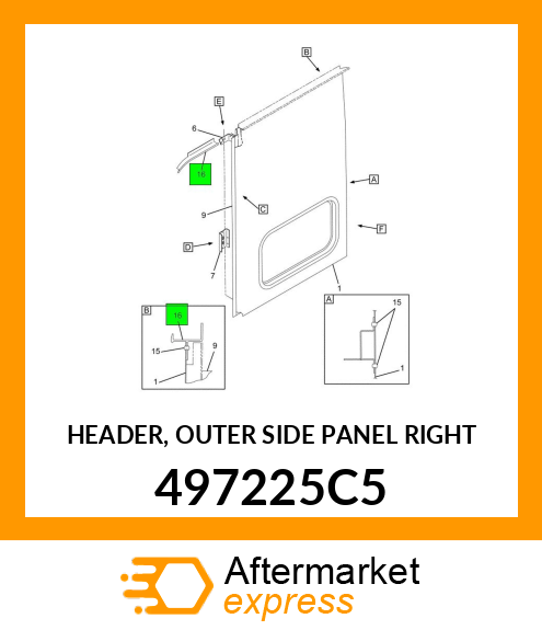 HEADER, OUTER SIDE PANEL RIGHT 497225C5