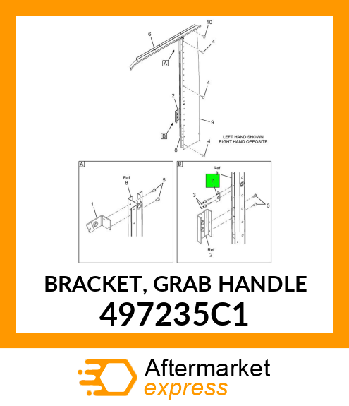 BRACKET, GRAB HANDLE 497235C1