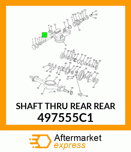 SHAFT THRU REAR REAR 497555C1