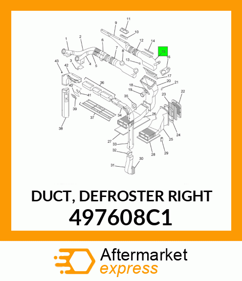 DUCT, DEFROSTER RIGHT 497608C1