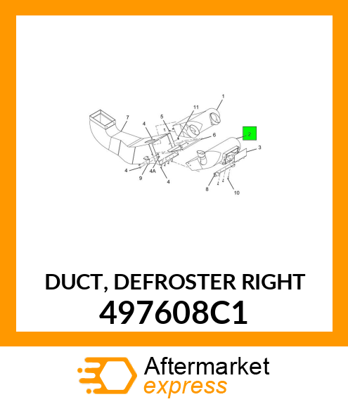 DUCT, DEFROSTER RIGHT 497608C1