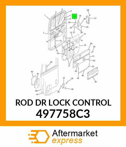 ROD DR LOCK CONTROL 497758C3